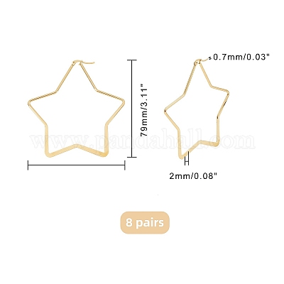 Серьги-кольца из нержавеющей стали 304 EJEW-UN0001-39G-1