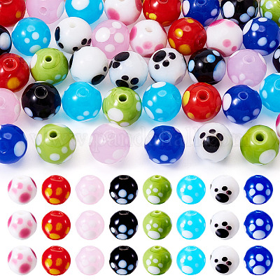 40шт 8 цвета бусины лэмпворк ручной работы LAMP-TA0001-54B-1