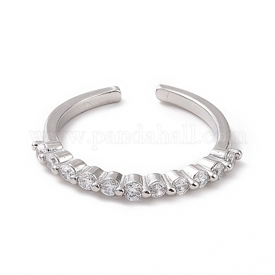 Открытое кольцо-манжета из прозрачного кубического циркония RJEW-I094-09P-1