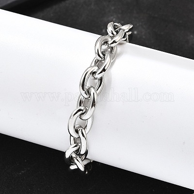Браслеты-цепочки из нержавеющей стали 304 для женщин BJEW-Q050-01C-P-1