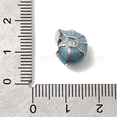 925 стерлингового серебра эмали европейские шарики STER-Z013-03P-1