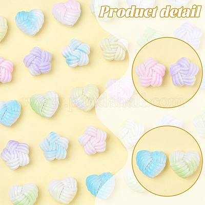 60 шт. 2 вида непрозрачных акриловых бусин с напылением&nbsp;OACR-YW0004-17-1