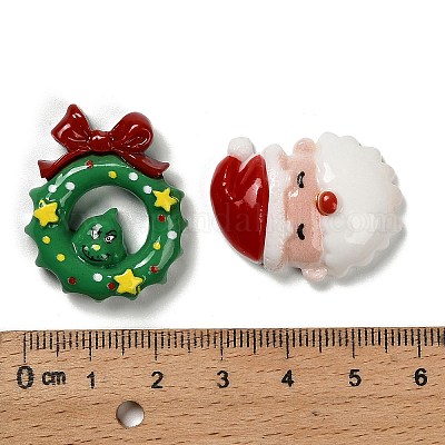 Кабошоны из непрозрачной рождественской смолы CRES-D315-02-1