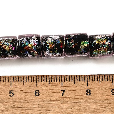 Нити стеклянных бусин из дихроичной фольги ручной работы DICH-U001-09H-1