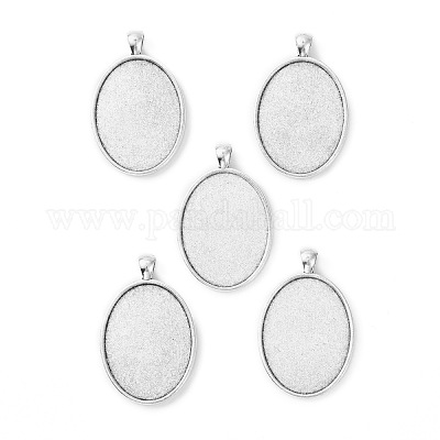 Тибетский стиль овальный сплава сеттинги кабошон большой кулон TIBEP-Q045-051AS-RS-1