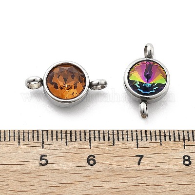 304 нержавеющая сталь pave k9 стекло плоские круглые соединительные подвески STAS-Z115-03P-1