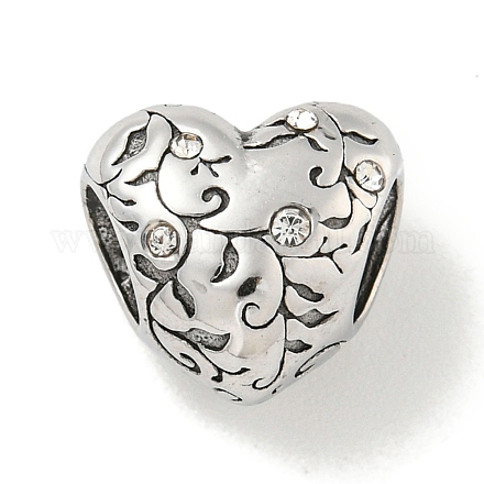 Европейские бусины из нержавеющей стали 304 со стразами STAS-U005-07P-1