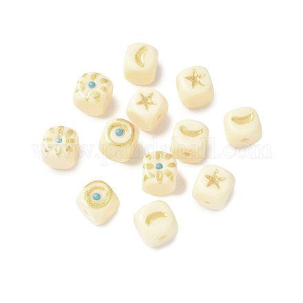 Куб с солнцем луна звезды натуральные бусины тагуа фурнитура для ювелирных изделий WOOD-V001-01-1