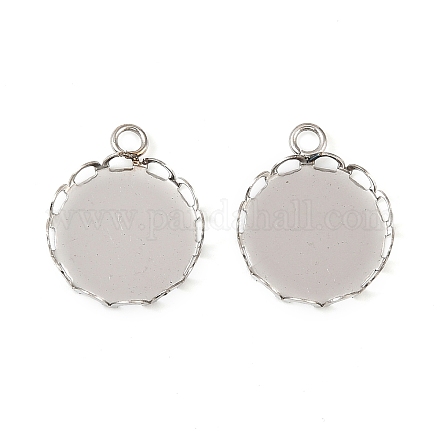 Оправы для подвесок из нержавеющей стали 304 в виде кабошонов STAS-NH0003-02P-01-1