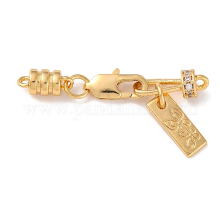 Латунный микро pave прозрачный кубический цирконий лобстер KK-C076-07G-1