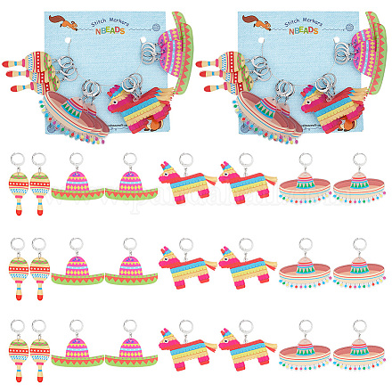 Cinco de mayo непрозрачные печатные акриловые подвесные маркеры петель с замком HJEW-AB00176-1