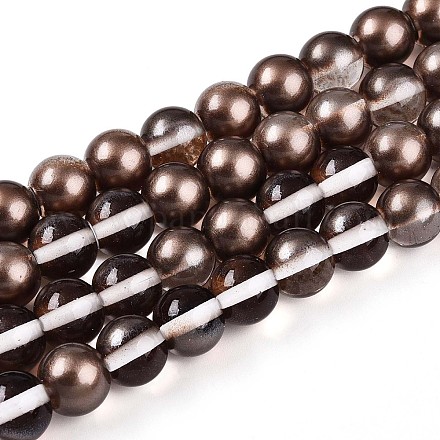 Запекание окрашенные прозрачные стеклянные бусины нити DGLA-N011-10mm-09-1