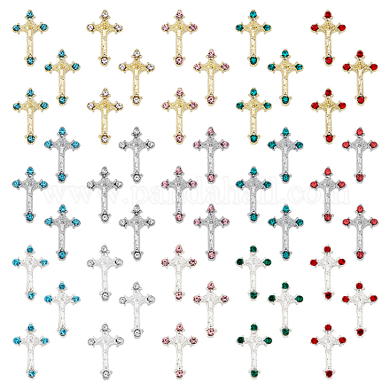45 шт. 15 стиля кабошонов из сплава со стразами MRMJ-HY0001-23-1