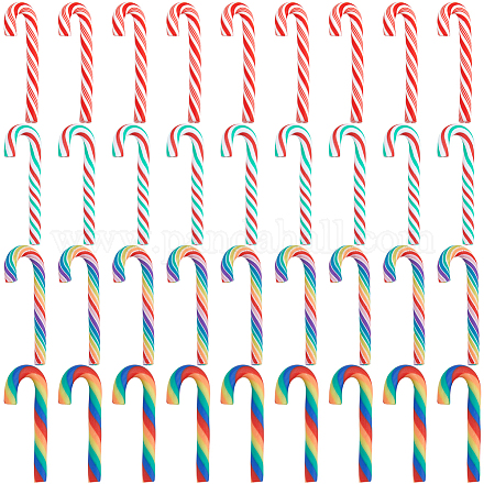 32шт 4 цвета бусины из полимерной глины ручной работы CLAY-SC0001-86-1