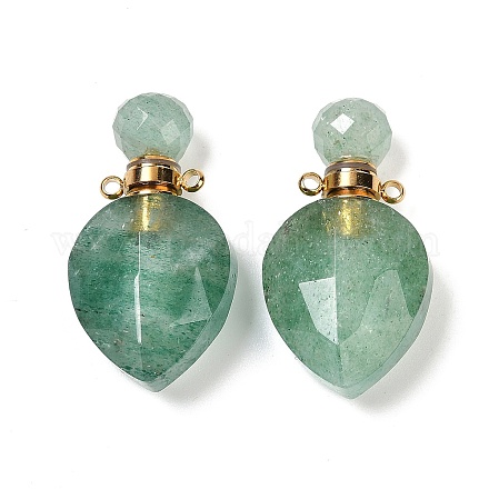 Подвески в форме капли из натурального зеленого клубничного кварца G-A225-02G-01-1