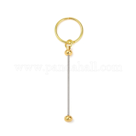 Железные стержни для ключей с бусинами AJEW-R004-02G-1