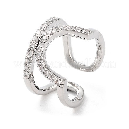 Кольца-манжеты из латуни с микропаве из кубического циркония RJEW-D025-10P-1