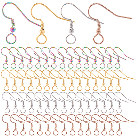 120 шт. 4-х цветные крючки для сережек из нержавеющей стали 304 STAS-SC0010-41-1