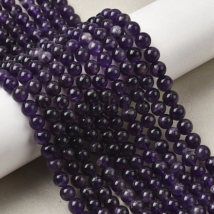 Природный аметист нитей бисера G-A274-C01-6mm-02-1