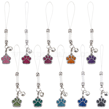 20 шт. 10 стильных эмалевых ремешка для мобильного телефона с отпечатком лапы HJEW-SC00129-1