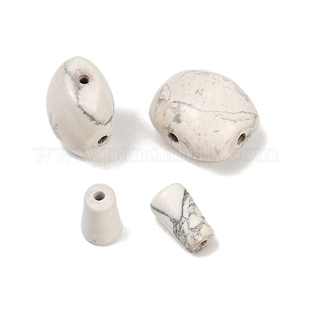 Натуральные бусины гуру с 3 отверстием из говлита G-F795-G02-1