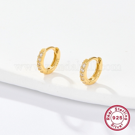 925 женская серьга-кольцо из стерлингового серебра с микропаве из циркония EJEW-F317-10G-1