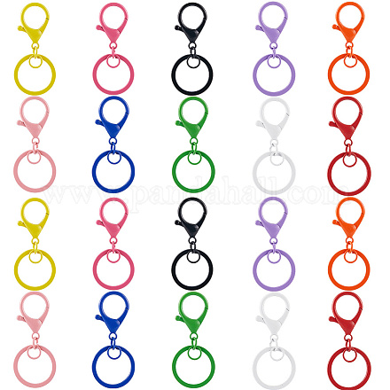 30 шт. 10-х цветная фурнитура для застежки брелока из цинкового сплава FIND-SC0014-16-1