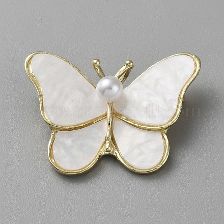 Брошь из сплава с искусственным жемчугом JEWB-CJC0006-01G-1