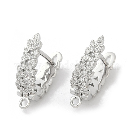 Фурнитура для серег из латуни с кубическим цирконием KK-Q051-02P-1