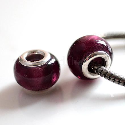 Ручная серебряная фольга стекла Европейский бисером LPDL-R008-02-1