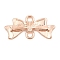 Alloy Links connectors, Bowknot, Cadmium Free & Nickel Free & Lead Free, Rose Gold, 20x10x3mm, Hole: 2mm