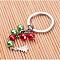 Glass Pearl Bead Keychain, with Alloy Findings for Christmas, Colorful, 100mm