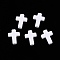 Opaque Acrylic Beads, Cross, White, 15.5x12x4mm, Hole: 2mm, about 1380pcs/500g