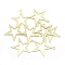 Brass Pendants, Cut-Out, Lead Free & Cadmium Free & Nickel Free, Star, Real 18K Gold Plated, 27x25x0.3mm, Hole: 2mm