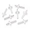 Tibetan Style Alloy Pendants, Cadmium Free & Lead Free, Cross, Platinum, 37.62x16mm, Hole: 2mm