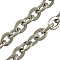 Tarnish Resistant 304 Stainless Steel Cable Chains, Soldered, Flat Oval, Stainless Steel Color, 3x2x0.6mm