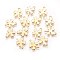201 Stainless Steel Charms, Four Leaf Clover, Golden, 12x10x0.5mm, Hole: 1.2mm
