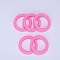Silicone Pendants, Ring, Hot Pink, 64.5~65x9.5mm, Hole: 3mm, Inner Diameter: 43.5~44mm