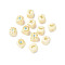 Cube with Sun Moon Stars Natural Tagua Beads Jewelry Findings, Nut Beads, Tracing Gold, Creamy White, 10x10x9.5mm, Hole: 2mm