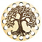 16-Position Wood Embroidery Thread Storage Trays, Laser Cut Thread Spool Organizer Holder, Tree of Life, 100x3mm, Hole: 10mm