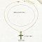 Brass Cubic Zirconia Cross Pendant Cable Chain Necklaces, Golden, Green, 18.50 inch(47cm)
