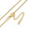 Brass Box Chain Necklaces, Real 18K Gold Plated, 15.79x0.05 inch(40.1x0.12cm)