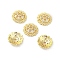 Rack Plating Brass Beads Caps, with Clear Cubic Zirconia, Long-Lasting Plated, Lead Free & Cadmium Free, Flower, Real 18K Gold Plated, 10x10x3.5mm, Hole: 1.5mm