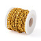 Aluminum Curb Chains, Unwelded, with Spool, Golden, 10.8x7.2x2mm, about 16.40 Feet(5m)/Roll