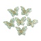 Cellulose Acetate(Resin) Pendants, Metal Enlaced Butterfly Charms, Aquamarine, 27x20x3mm, Hole: 1.6mm