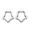 Tarnish Resistant 304 Stainless Steel Star Huggie Hoop Earrings, Stainless Steel Color, 18x18x3mm, Pin: 1mm