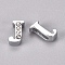 Alloy Slide Charms, with Crystal Rhinestone, Letter, Platinum, Letter.L, J: 11.5x7.5x4.5mm, Hole: 2x8mm