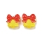 Christmas Theme Opaque Resin Decoden Cabochons, Christmas Bell, 14.5x13.5x7mm