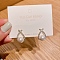 Alloy Rhinestone Earrings for Women, with Imitation Pearl Beads and 925 Sterling Silver Pin, 24x10mm