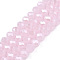 Electroplate Glass Beads Strands, Imitation Jade Beads, Pearl Luster Plated, Faceted, Rondelle, Pink, 8x5mm, Hole: 0.5mm, about 60~62pcs/strand, 39~40cm